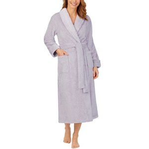 Carole Hochman Luxuriously Plush Textured Wrap Plush Bath Robe Purple Size S NWT